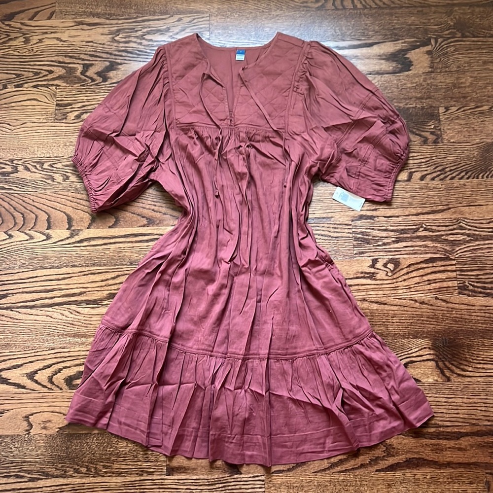 Old Navy Babydoll Dress in Rust NWT